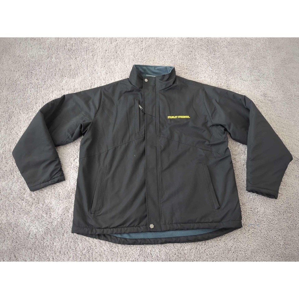 Stanley Steemer Full Zip Jacket Mens L Insulated Lined‎ Workwear Zorrel Black #1
